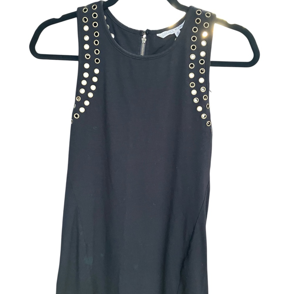 RACHEL Rachel Roy Black Embell Studded Sleeveless Tank Chic Statement Detail Med